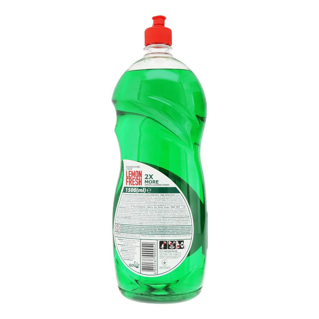 Рідина для миття посуду Lemon Fresh 1,5 л зелена - фото 3