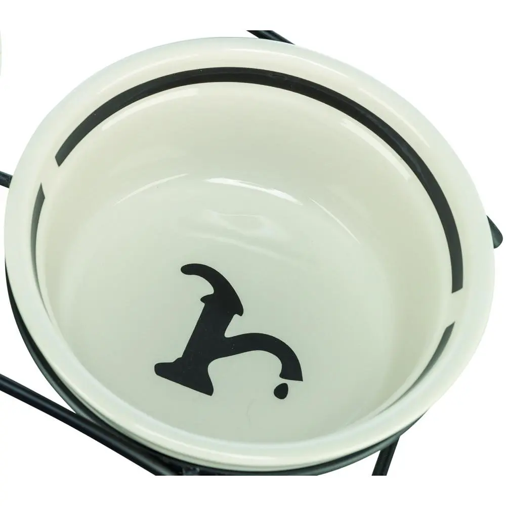 Миска Trixie Water керамічна для собак 0,6 d 15 см біло-чорна - фото 5