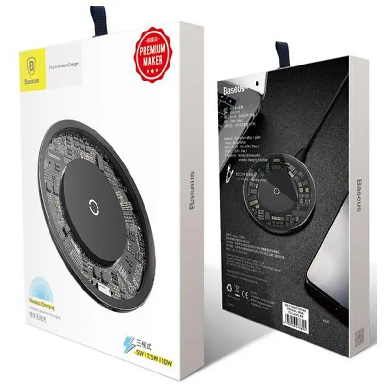 Бездротовий зарядний пристрій Baseus Simple Wireless Charger CCALL-JK01 Black - фото 3