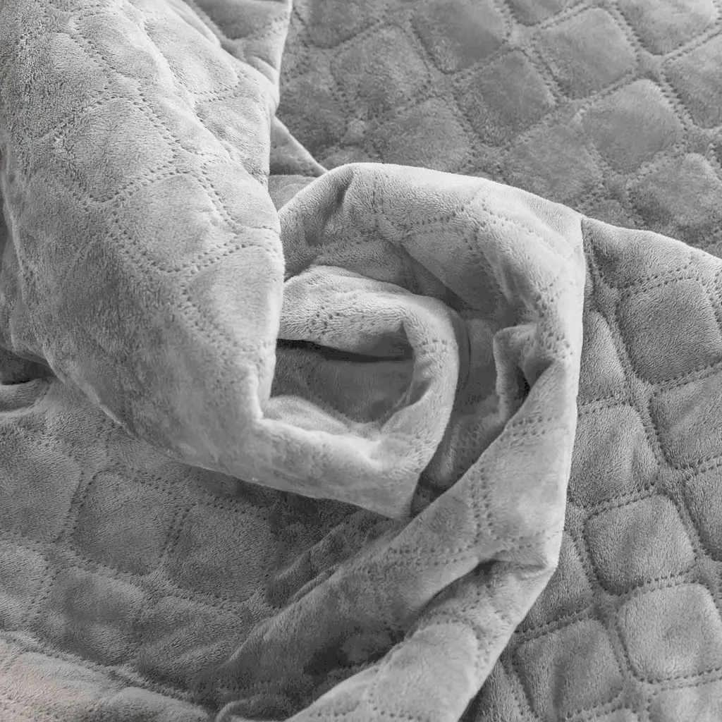 Покривало ТЕП Velour ромб круглий 210х150 см світло-сіре (4-00515_22424) - фото 2