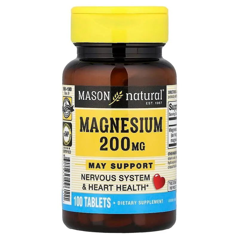 Вітаміни та мінерали Mason Natural Magnesium 200 mg, 100 таблеток - фото 2