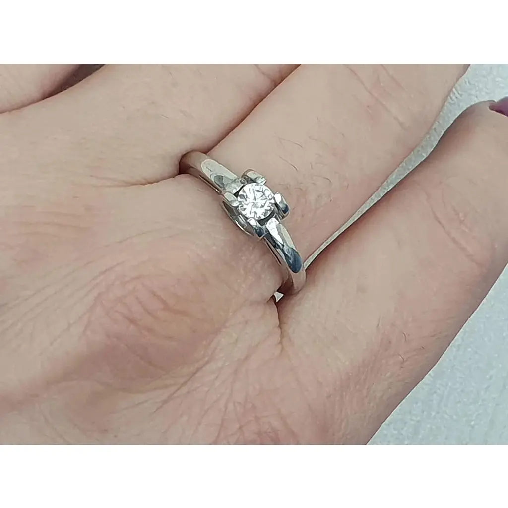 Срібне кільце Лазурит з фіанітом. 11002р 16,5 - фото 2