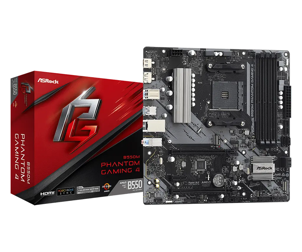 Материнська плата ASRock B550M Phantom Gaming 4 Socket AM4 (B550M PHANTOM GAMING 4) - фото 4