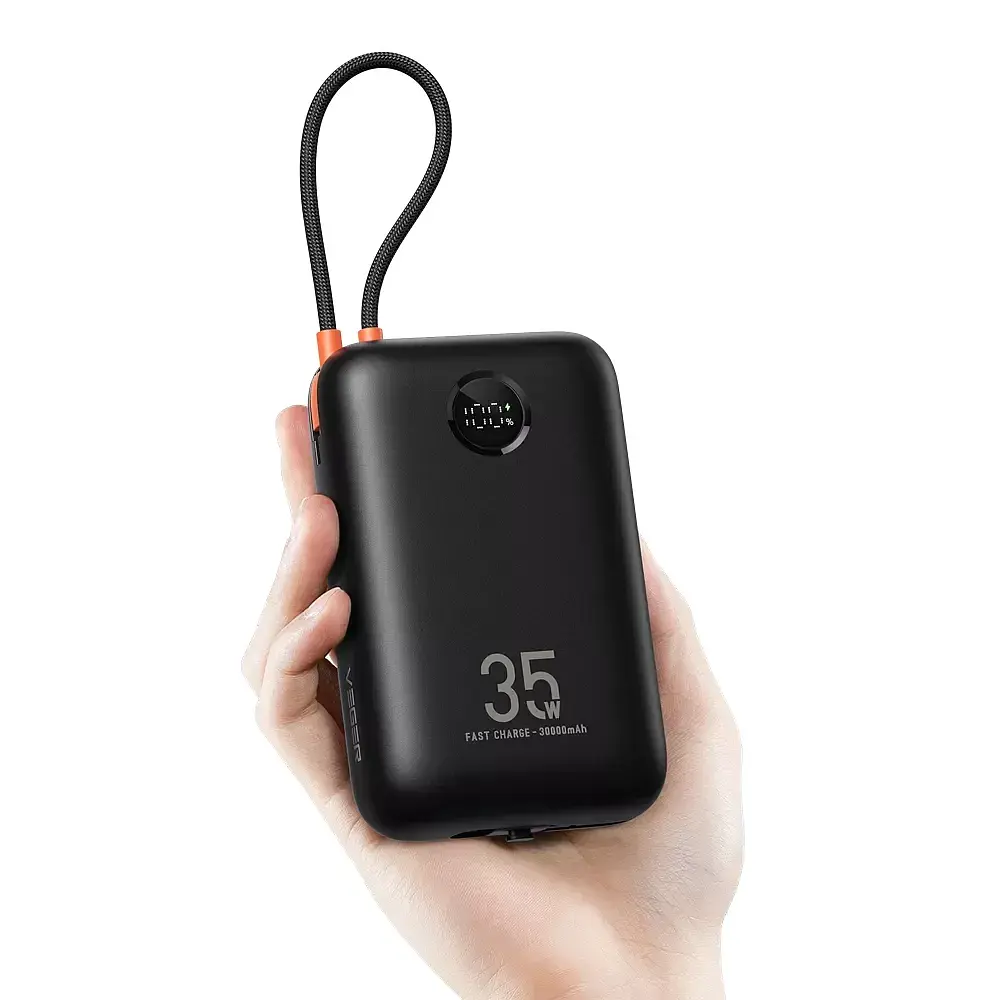 Зовнішній акумулятор VEGER Built-In 2 cables Ultra Mini 30000mAh (VG-W3018) - фото 5