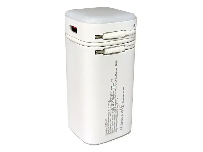Зовнішній акумулятор (Power Bank) ATRIA WPD-69 20000mAh White - фото 2
