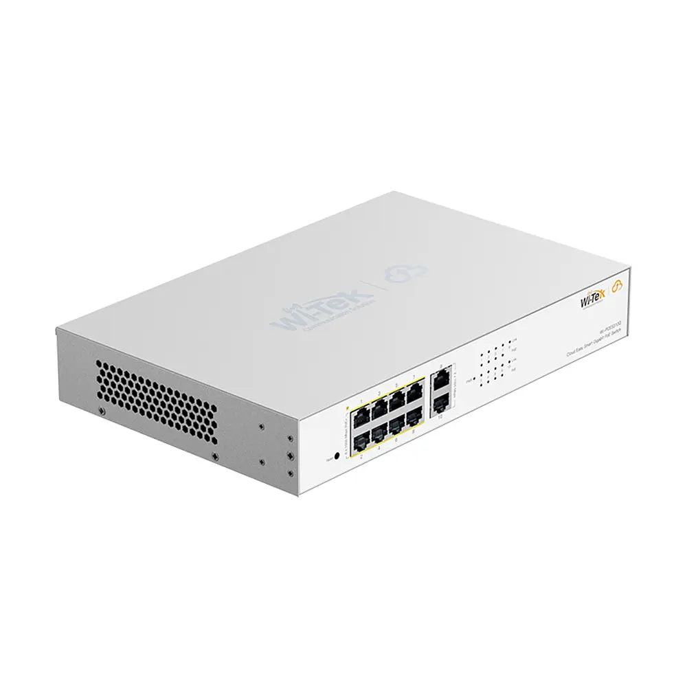 PoE-комутатор 10-портовий керований Wi-Tek WI-PCES310G гігабітний 8x1000Mbps PoE+, 2x1000Mbps Uplink, 110W, Cloud, ONVIF (73-00252) - фото 3