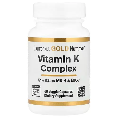 Вітамін К Vitamin K Complex 120 mcg 60 капсул California Gold Nutrition vit0006312