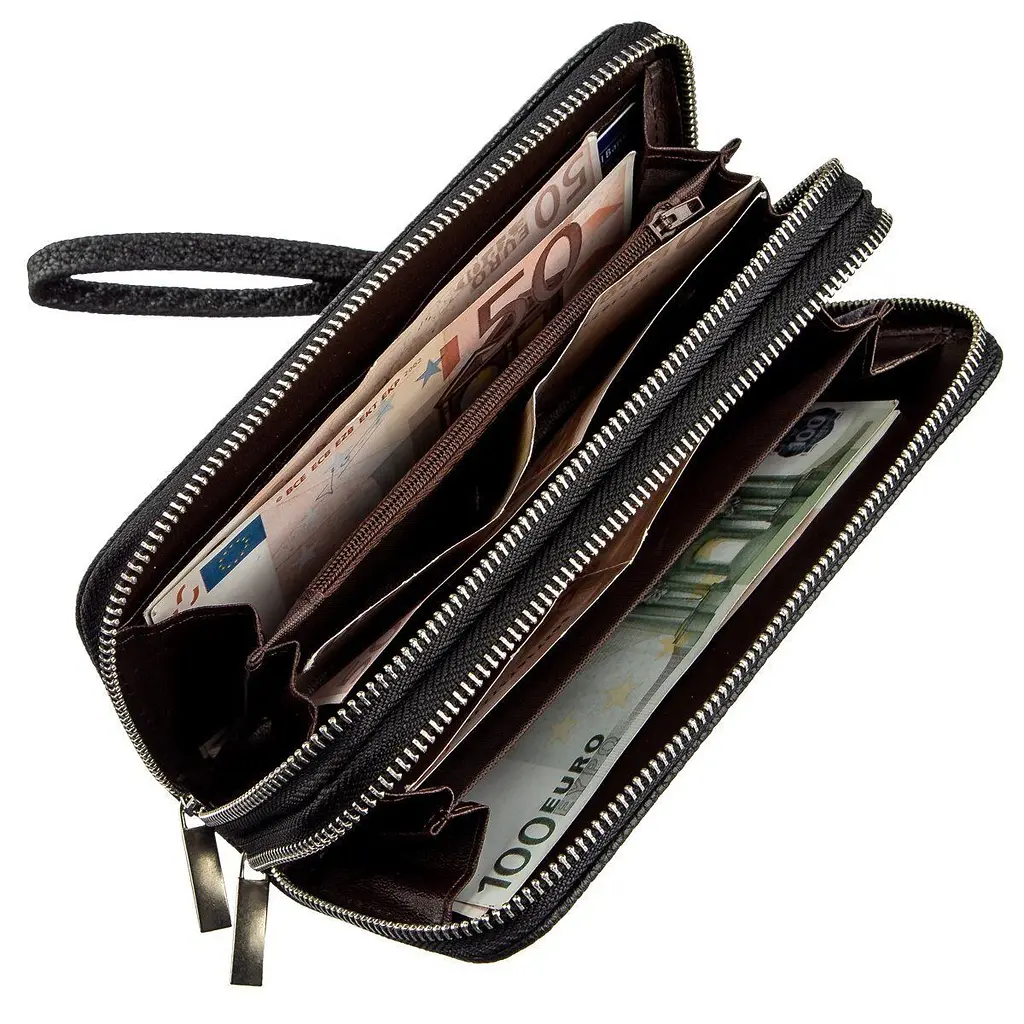 Гаманець жіночий із зернистого екошкіри KIVI 19045 чорний - фото 7