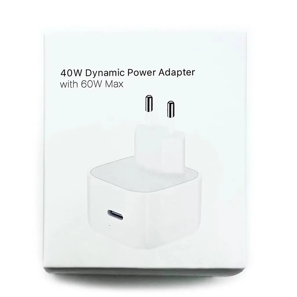 Зарядний пристрій - блочок FoxConn Dynamic Power Adapter PD 40W - 60W 1:1 для Apple 1 вихід юсб-с білий - фото 4