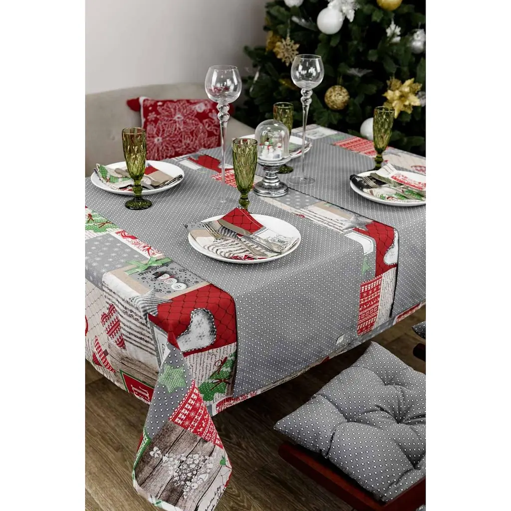 Раннер Прованс Merry Christmas гобеленовый 140x40 см серый (31480) - фото 2