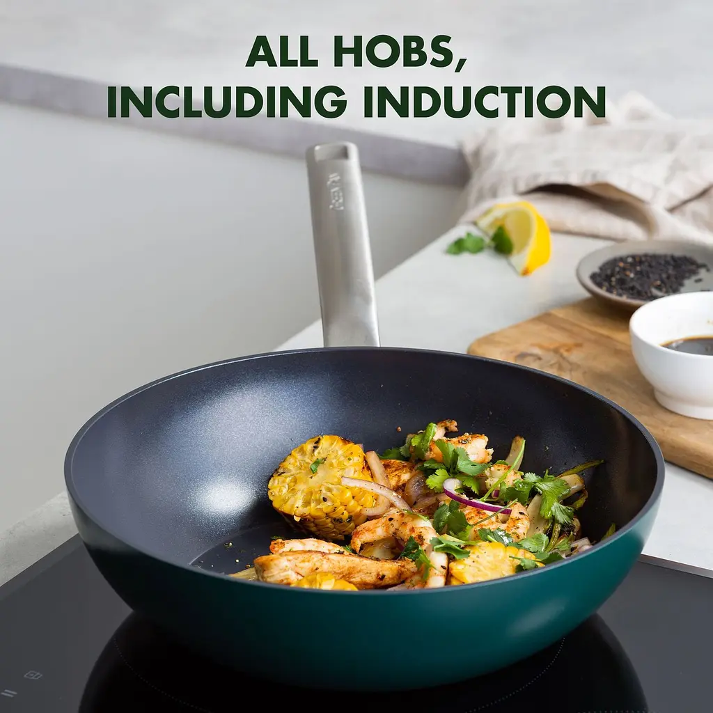 Сковорода-вок GreenPan Evolution 28 см 3.6 л темно-зелена (CC006392-001) - фото 5