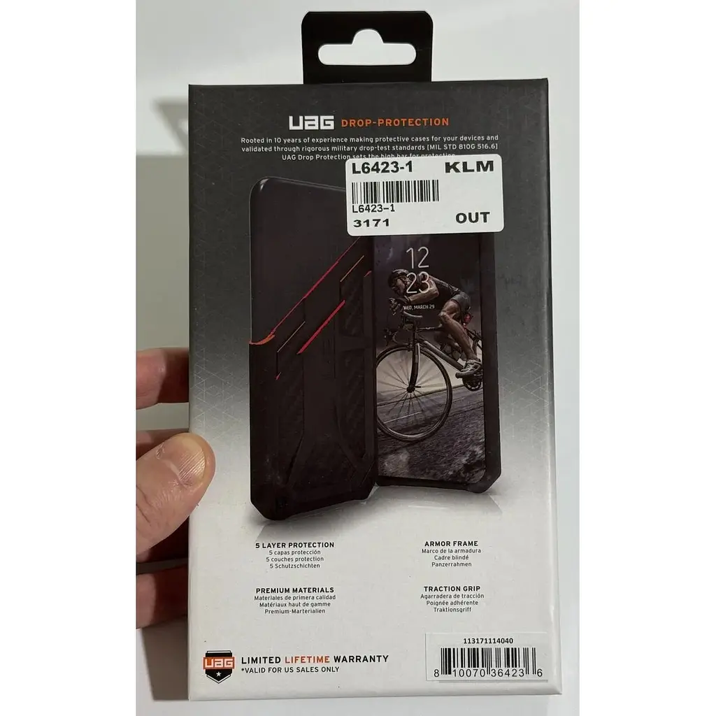 Оригинальный противоударный чехол UAG Monarch для iPhone 13 / iPhone 14 (6.1") Black Leather (113171114040) - фото 6
