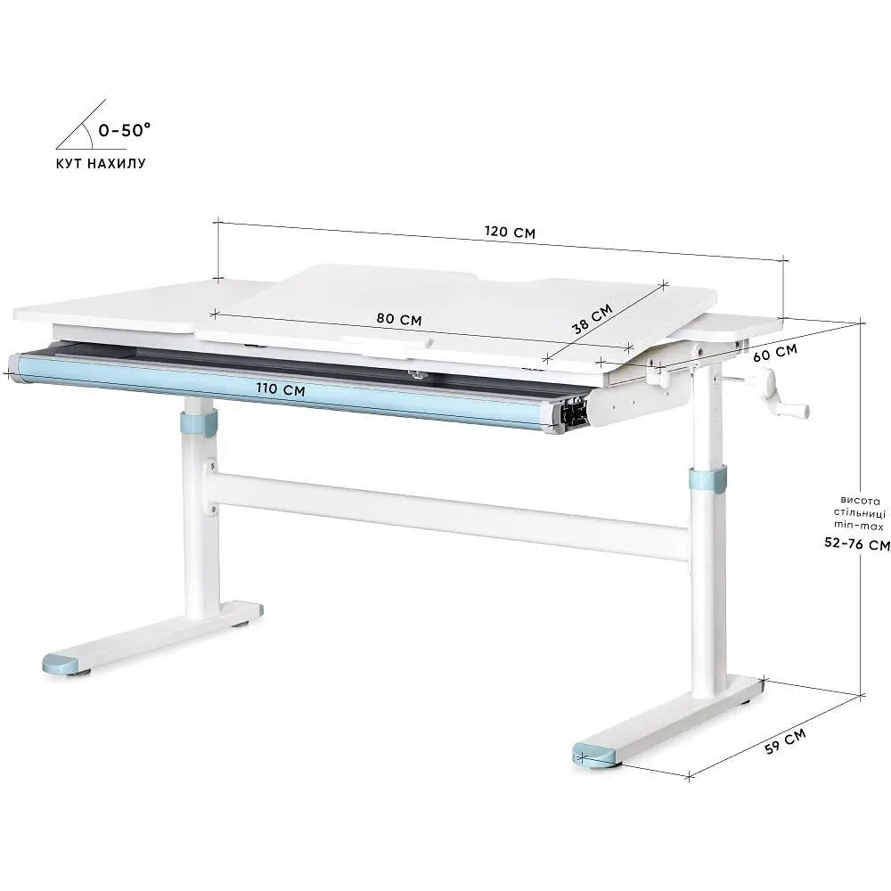 Детский стол Evo-kids TH-360 Lite Blue (TH-360 WG/BL Lite)  - фото 2