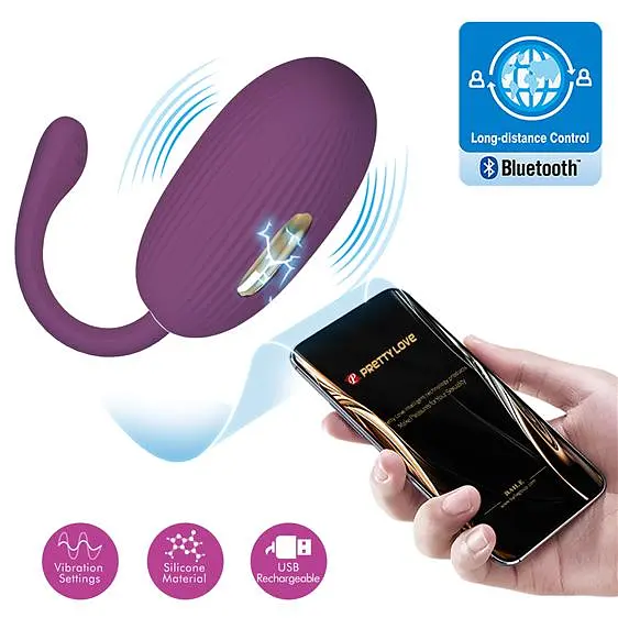 Віброяйце - Pretty Love Doreen Electric Shock Egg Purple (App) - фото 2