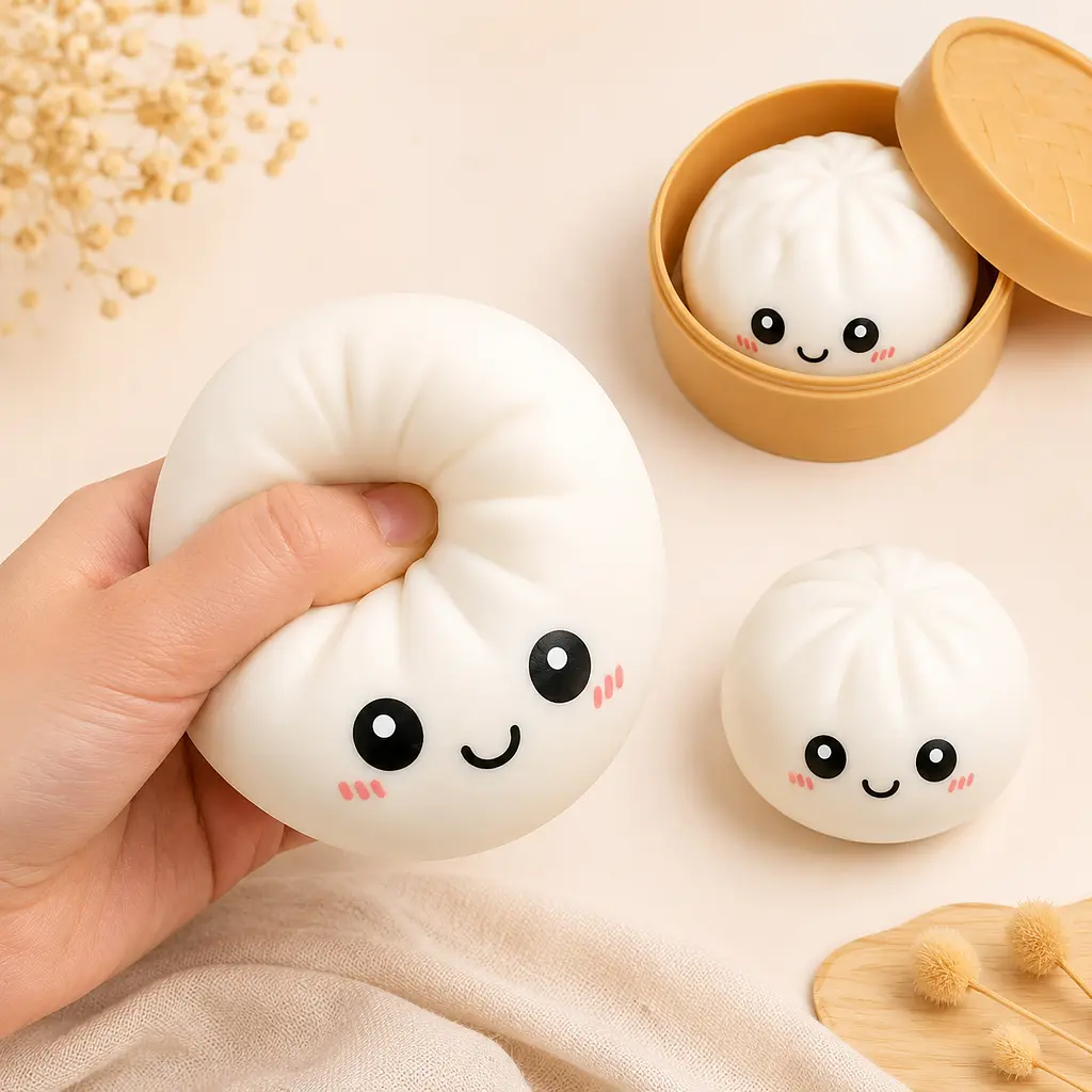 Антистрес-іграшка Squishy "Пельмешка" у коробочці / Сквіш бао-булочка, пельмень 5,5 см / Іграшка антистрес сквіш Squishy Dumpling - фото 2
