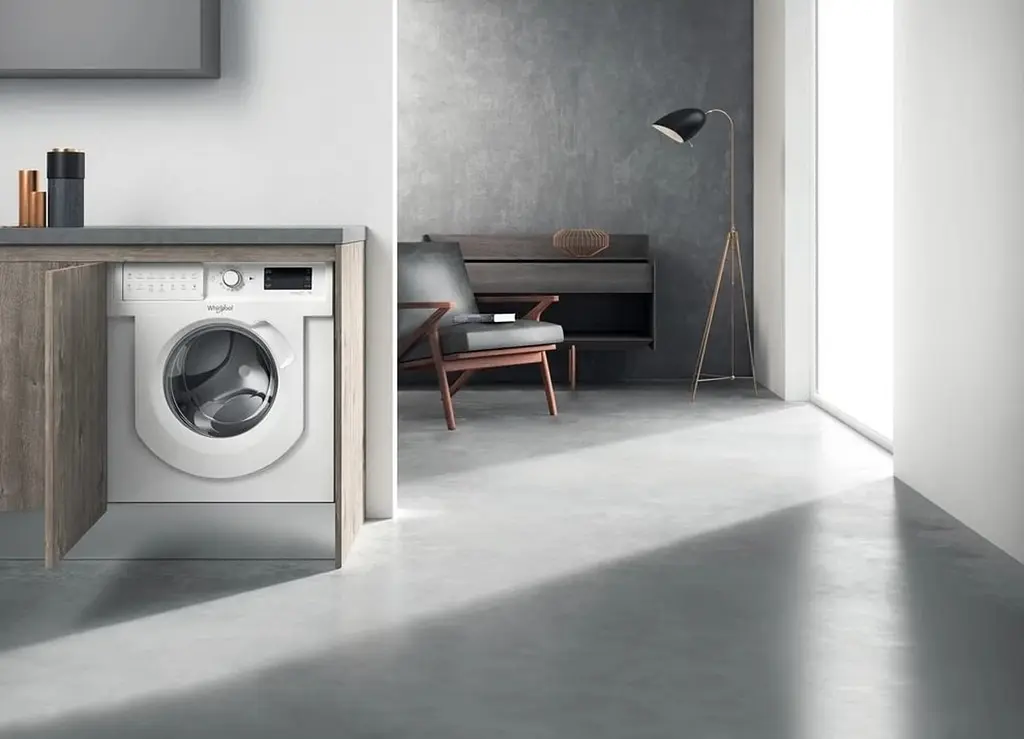 Пральна машина Whirlpool вбудована фронтальна, 7кг, 1400, A+++, 60см, дисплей, пара, інвертор, білий (BIWMWG71484E) - фото 2