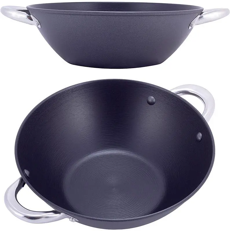 Котел чавунний "Wok", з антипригарним покриттям та аромо-кришкою Kamille Ø14,5хØ28х9,5 см kuh0007234 - фото 2