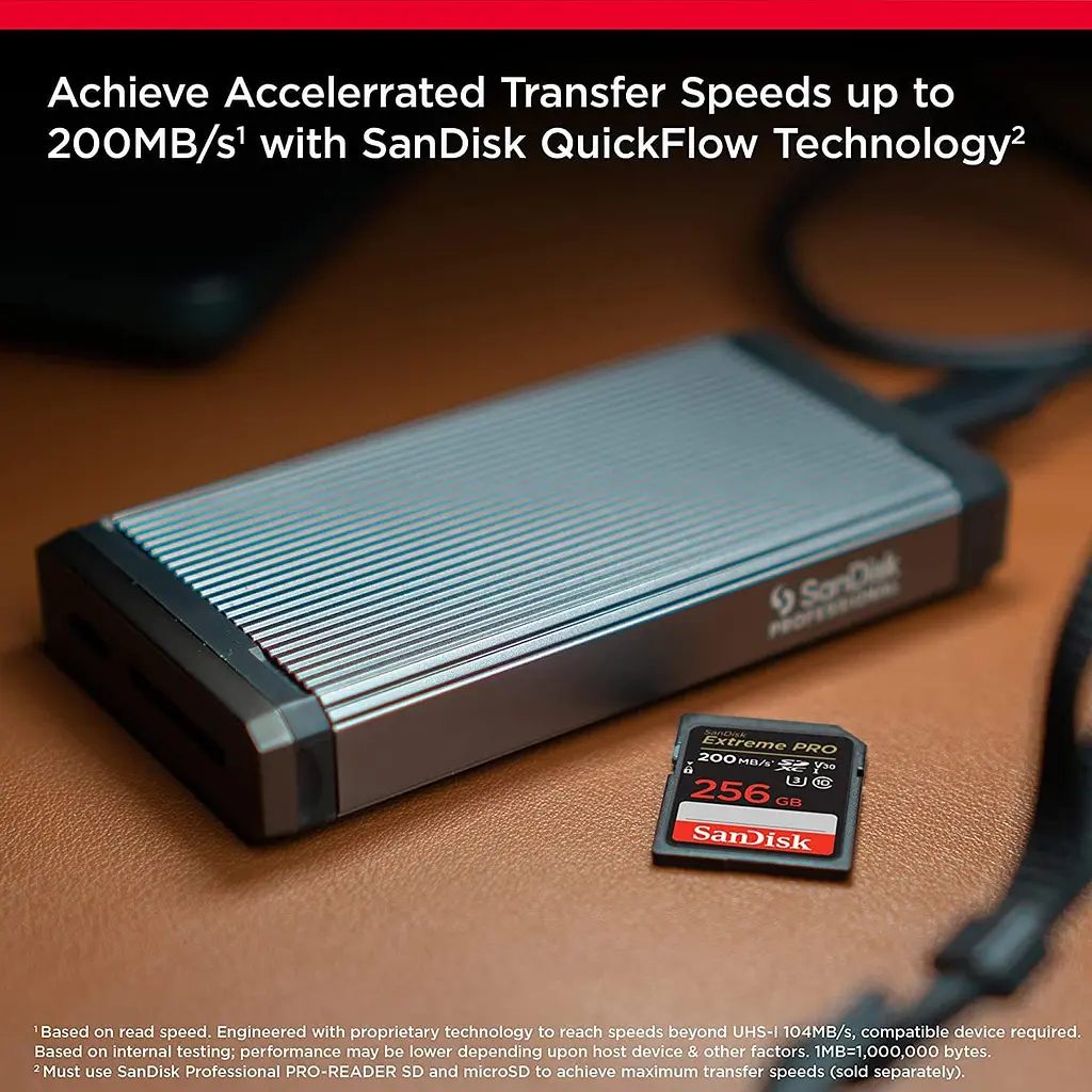 Карта пам'яті Sandisk 256GB SD C10 UHS-I U3 R200/W140MB/s Extreme Pro V30 (SDSDXXD-256G-GN4IN) - фото 2