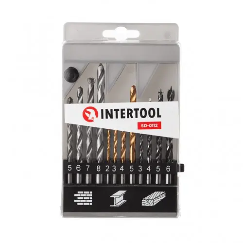 Набір свердел комбінований, 12 шт. INTERTOOL SD-0112 - фото 3