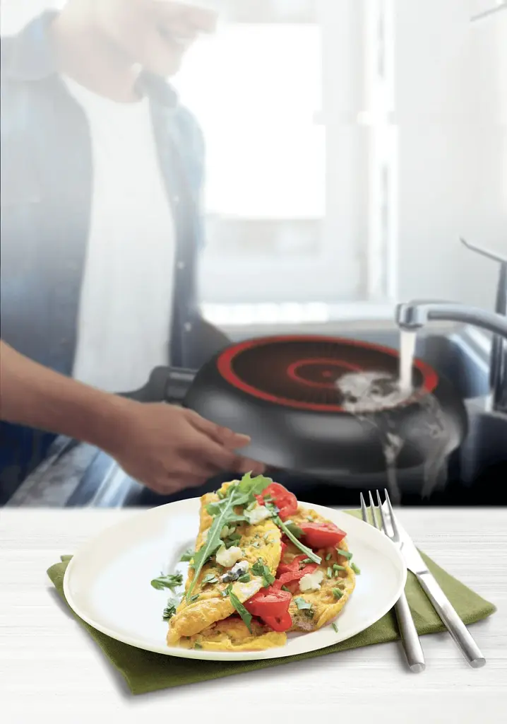 Сковорода универсальная Tefal 32 см Simply Clean (B5670853), с титановым антипригарным покрытием - фото 5