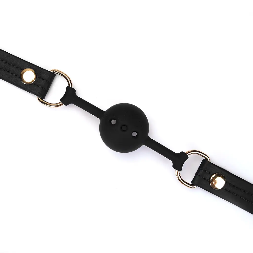 Кляп Liebe Seele Organosilicon Ball Gag 4.3 см чорний - фото 3