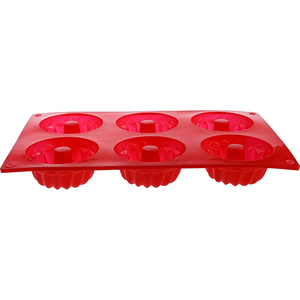 Силіконова форма-планшет для випічки Ekodeo Кекс червона (P89901) - фото 2
