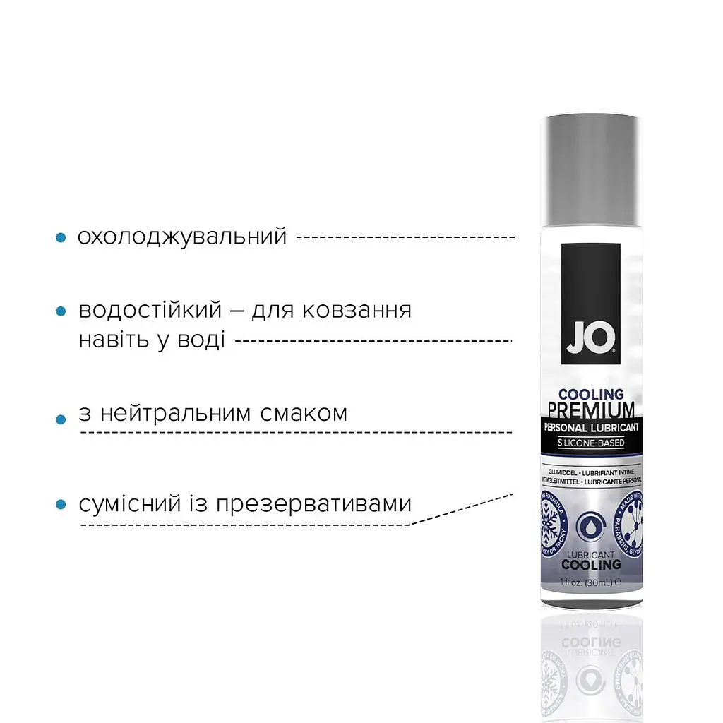 Охолоджувальний лубрикант на силіконовій основі JO PREMIUM — COOLING (30 мл) - фото 3