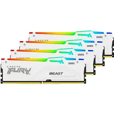 Модуль пам'яті для комп'ютера DDR5 128GB (4x32GB) 5600 MHz FURY Beast RGB White Kingston Fury (ex.HyperX) (KF556C40BWAK4-128) - фото 7