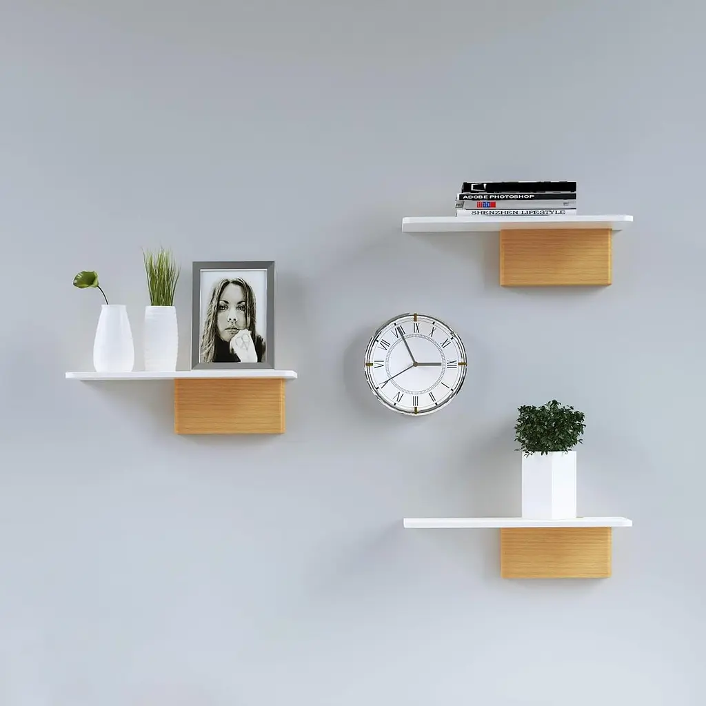 Настінна полиця Fytz Design White - Набір з 2 плаваючих полиць - Сучасні декоративні полиці для стін у вітальні - фото 6