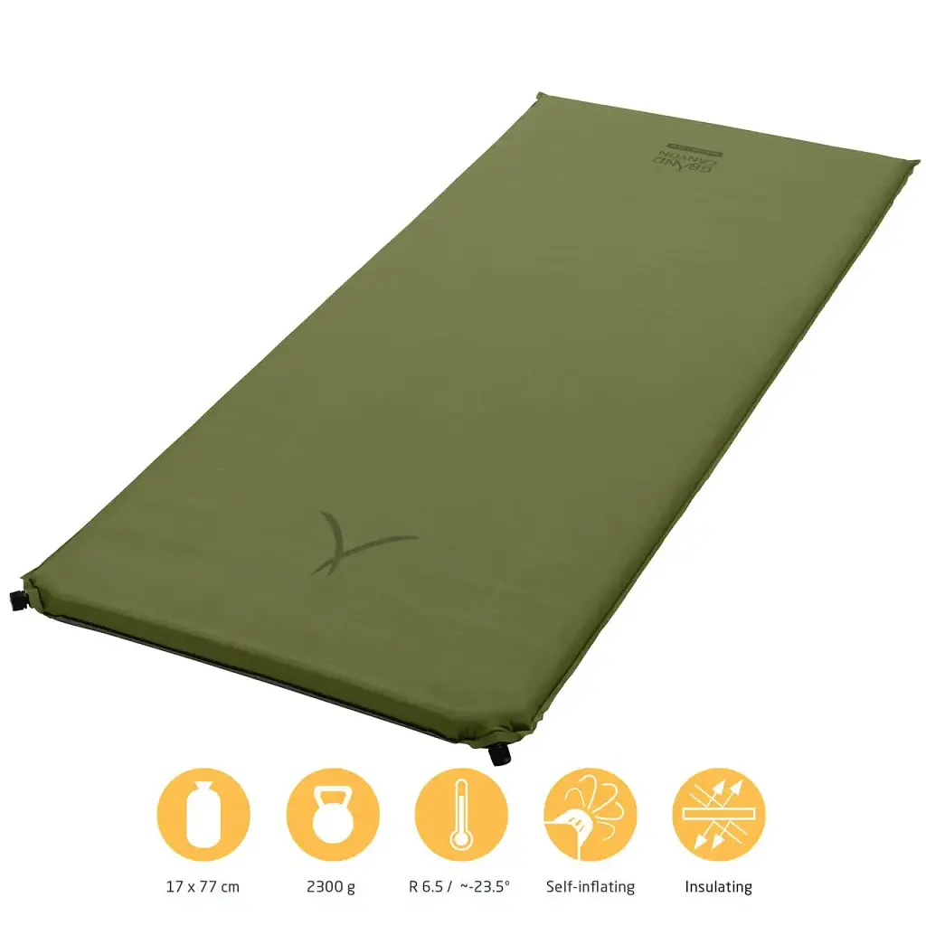 Коврик самонадувающийся Grand Canyon Hancock 5.0 XW четырехсезонный оливковый - фото 2