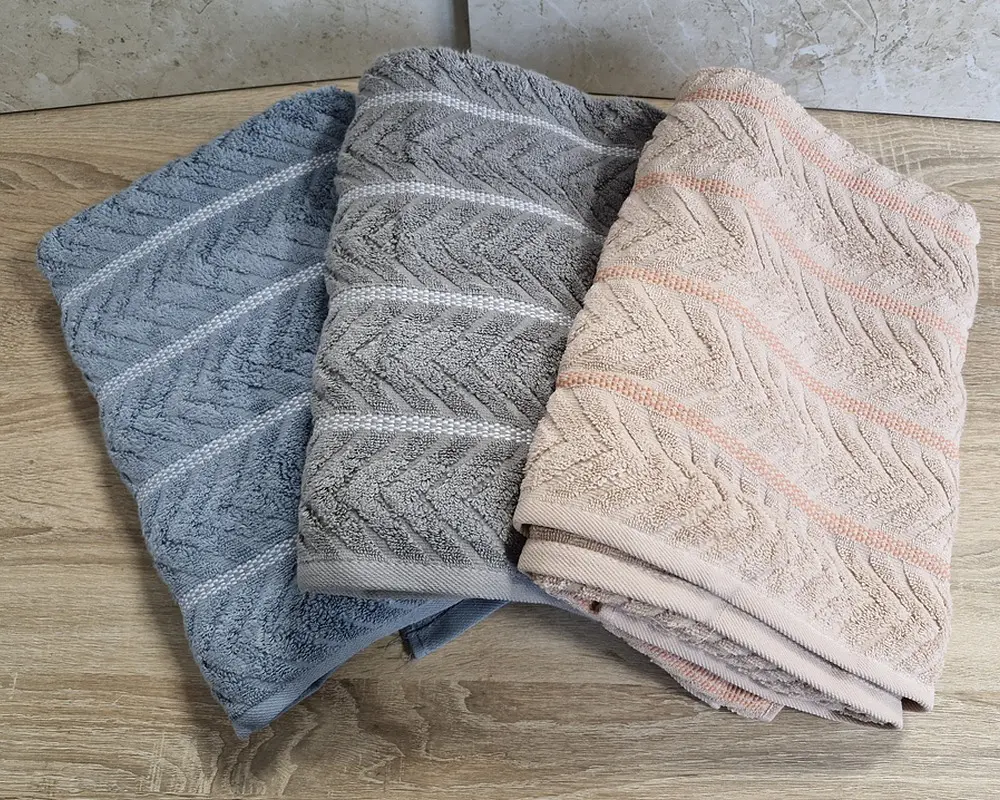 Набір турецьких махрових рушників Cestepe MicroCotton Premium 3 штуки 70x140 Multi 2 щільність 600 г/м2 - фото 4