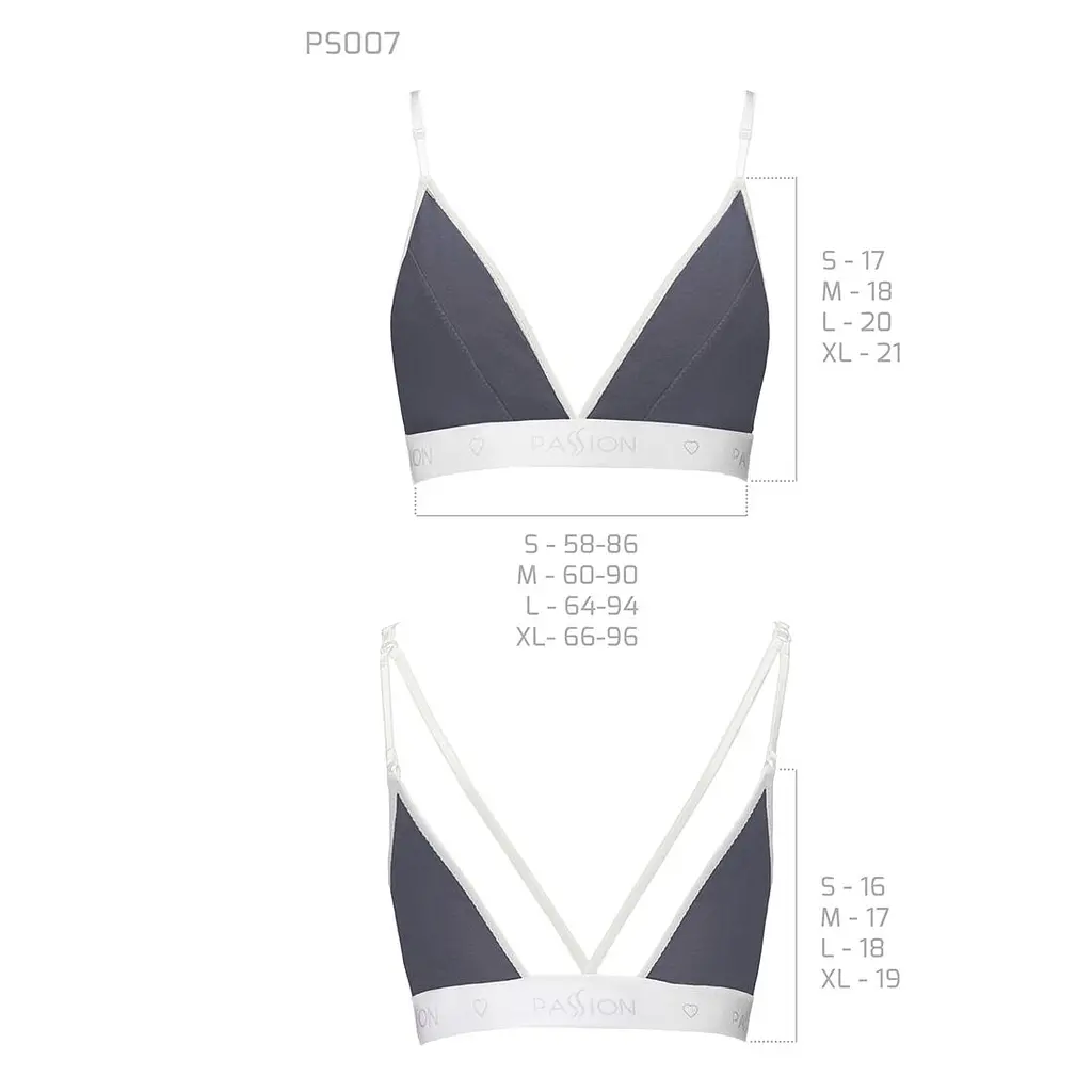 Спортивний топ з подвійними бретелями Passion PS007 TOP XL, dark grey - фото 5
