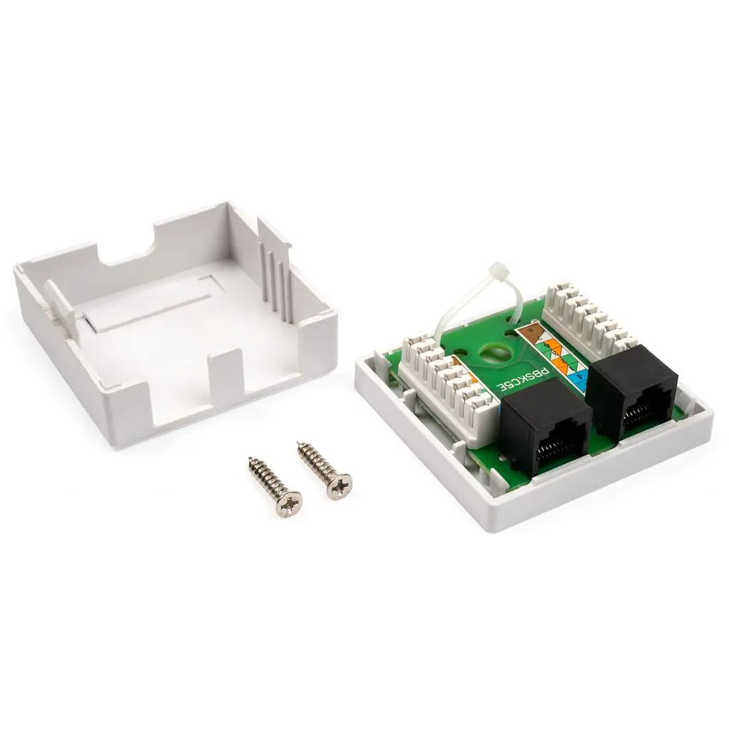 Комп'ютерна розетка RJ45x2 UTP cat.5e 8P8C Vinga (VCPRJ45O2) - фото 4