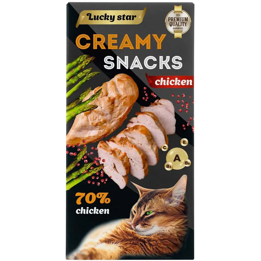 Лакомства для кошек Lucky Star Пюре из мяса курицы 60 г (6 шт. по 10 г) - фото 2