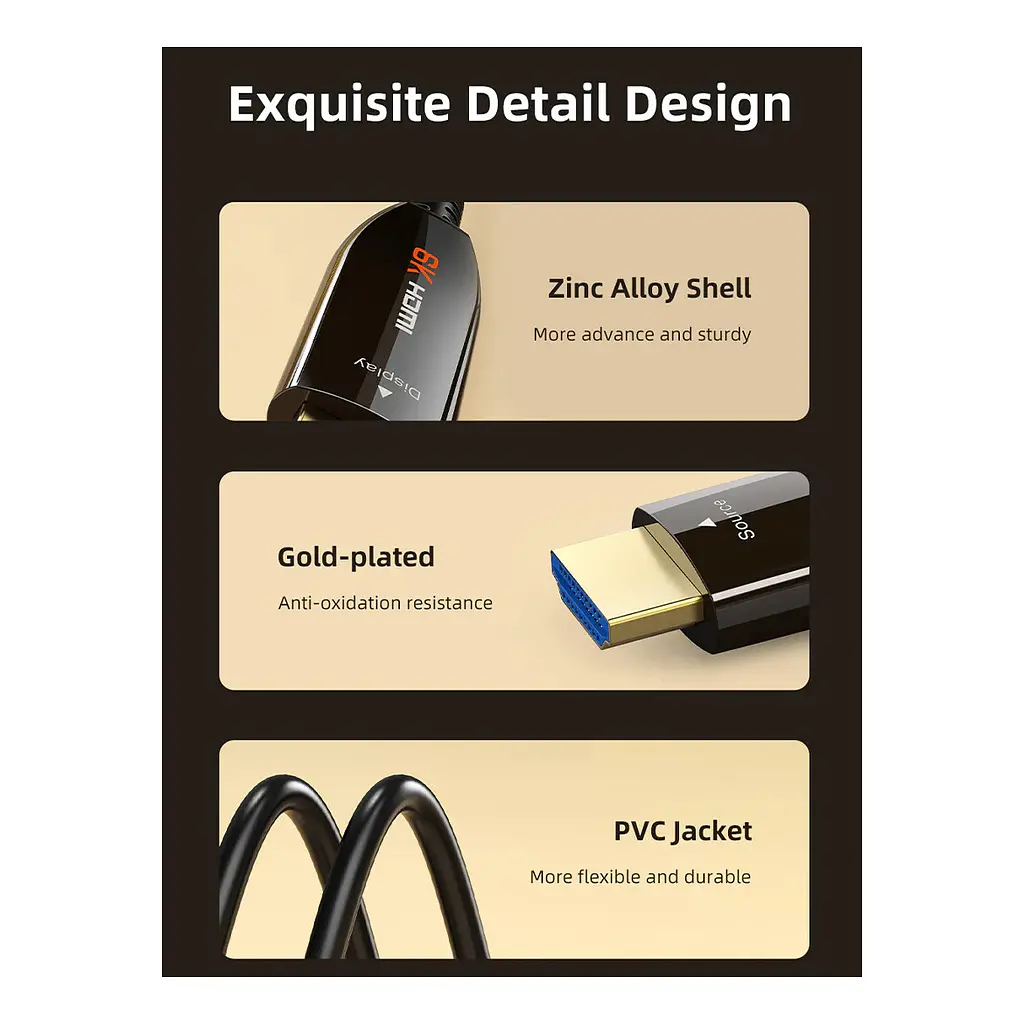 Кабель мультимедійний HDMI to HDMI 100.0m v2.1 AOC Cabletime (CA914555) - фото 5