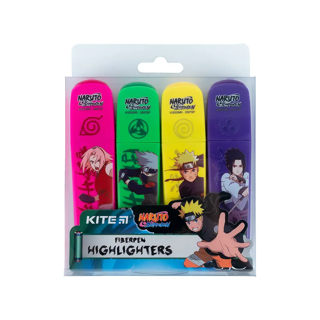Набір маркерів Kite Highlighter Naruto, набір з 4-х кольорів (NR24-444) - фото 2
