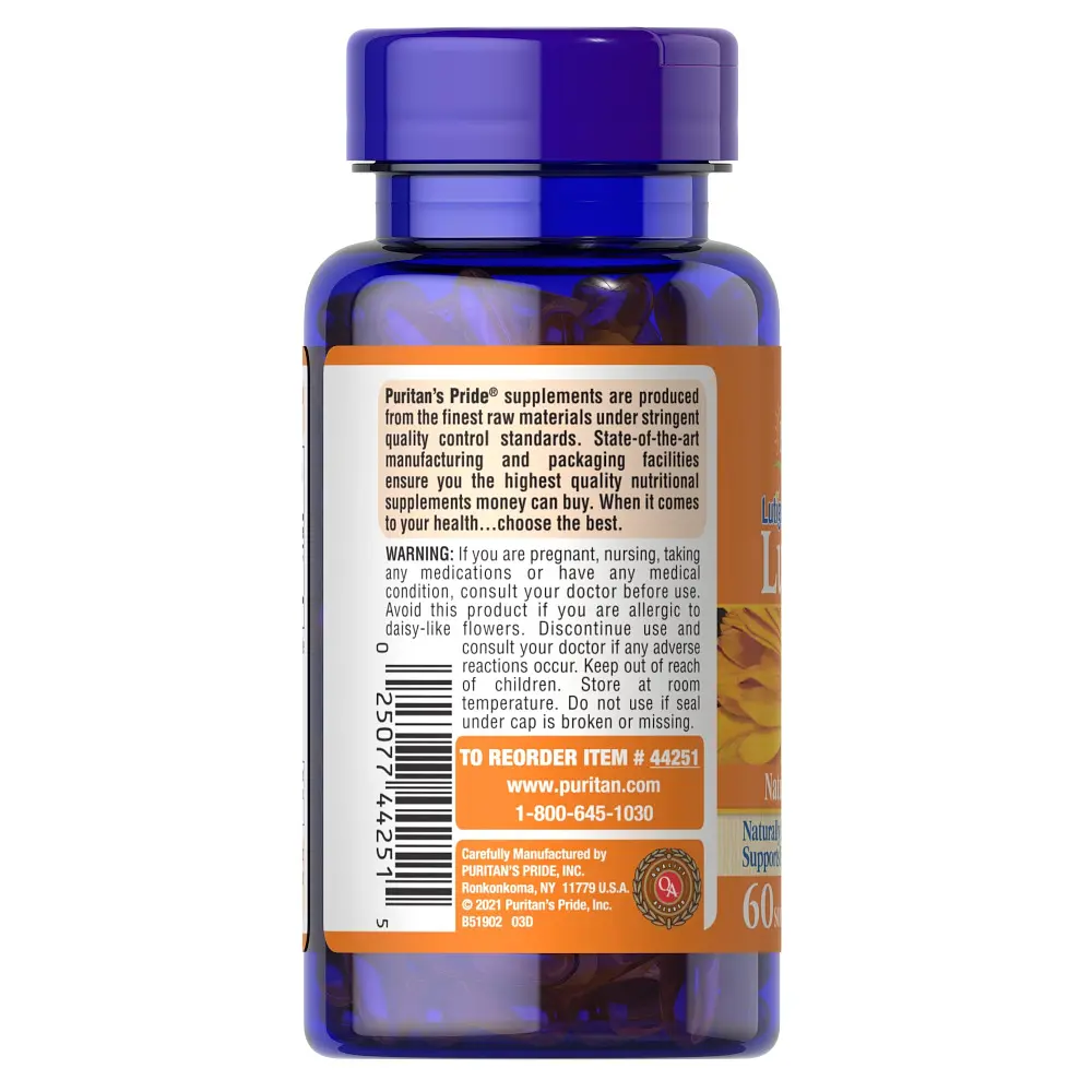 Натуральна добавка Puritan's Pride Lutein 40 mg with Zeaxanthin 60 капсул - фото 3