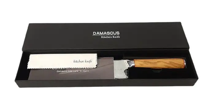 Ніж слайсер Damascus DK-OK 4003 AUS-10 дамаська сталь 67 шарів лезо 20 см - фото 3