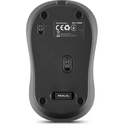 Комп'ютерна мишка Real-El RM-450W Wireless/Bluetooth Black/Gray (EL123200046) - фото 7