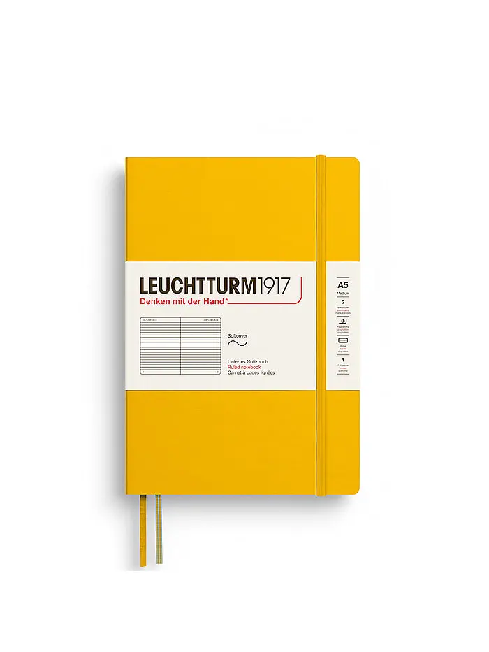 Блокнот Leuchtturm1917, Середній, М'яка обкладинка, Sunflower, Лінія (374001)