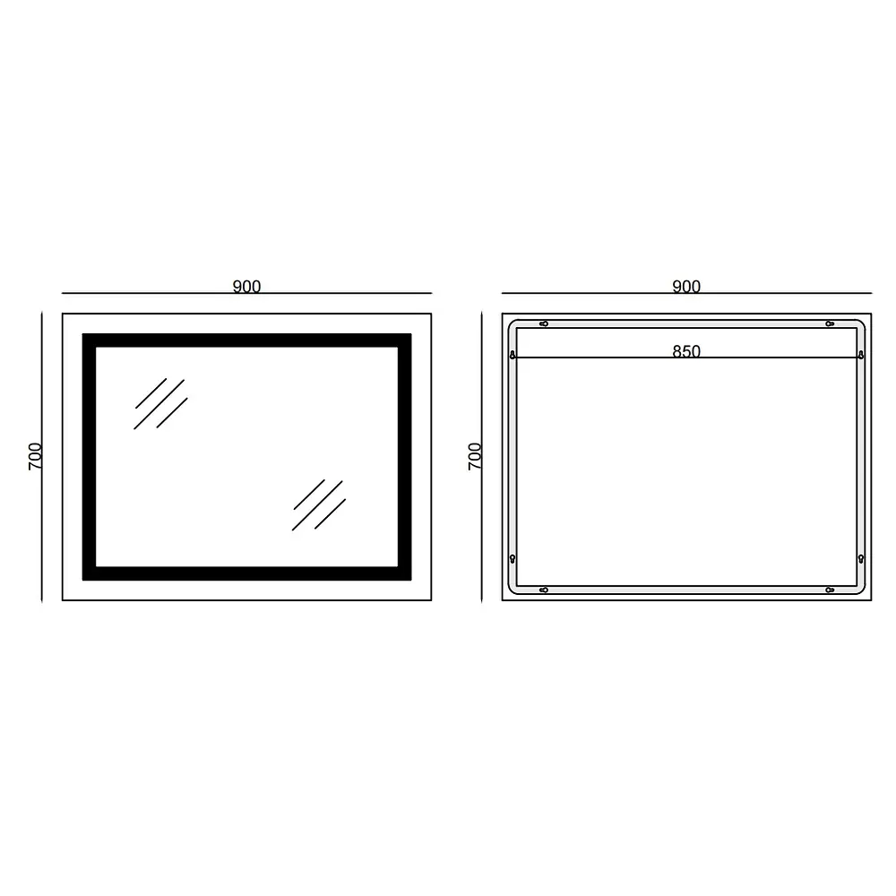 Дзеркало Mixxus Style MR13-90x70-Reverse (LED Touch, антизапотівання, димер, регулювання яскравості) MI6667 - фото 6