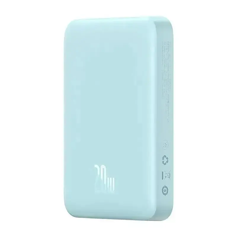 Магнітний портативний павербанк із бездротовою зарядкою Baseus Magnetic 20 W 10000 mAh для iPhone блакитний - фото 4