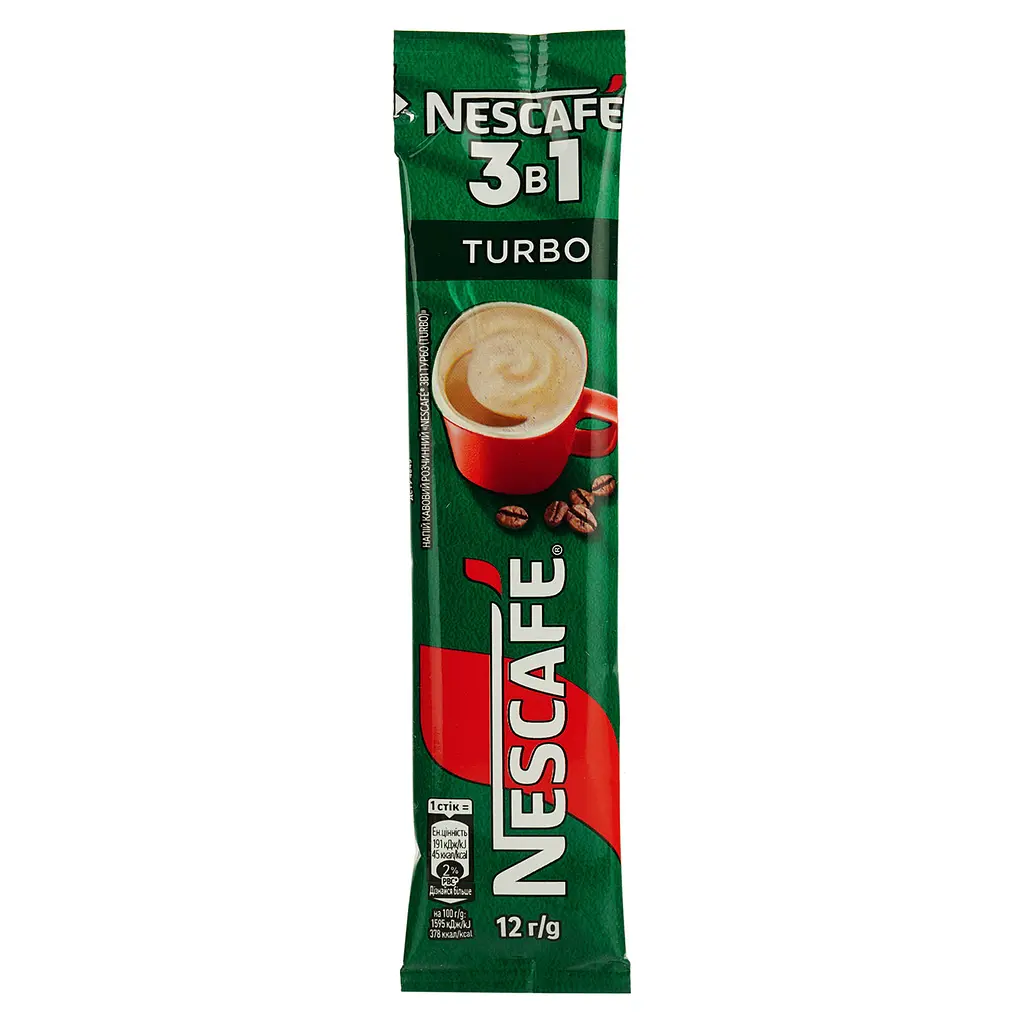 Напій кавовий розчинний Nescafe 3 в 1 Turbo стік 12 г - фото 2