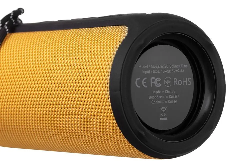 Акустична система 2E SoundXTube TWS MP3 Wireless Waterproof Yellow (2E-BSSXTWYW) - фото 4