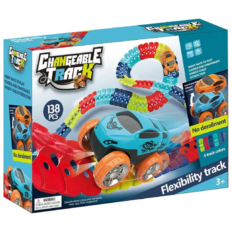 Интерактивный трек с инерционной машинкой SHT 288 Changeable Trak (138pcs/1CAR) Colorful Epik - фото 3