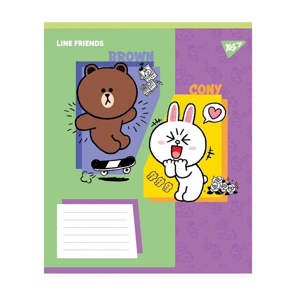 Зошит Yes Line Friends Funny А5 12 аркушів лінія (767639), в асортименті - фото 6