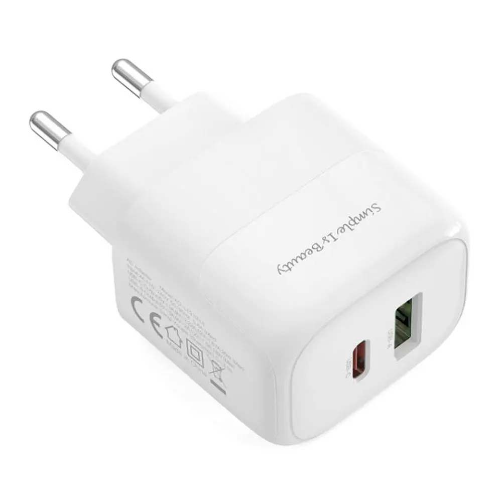 Мережевий зарядний пристрій XO L137 1USB-C/1USB PD/QC 20W Type-C to Type-C 1м White (37793_3664782) - фото 5