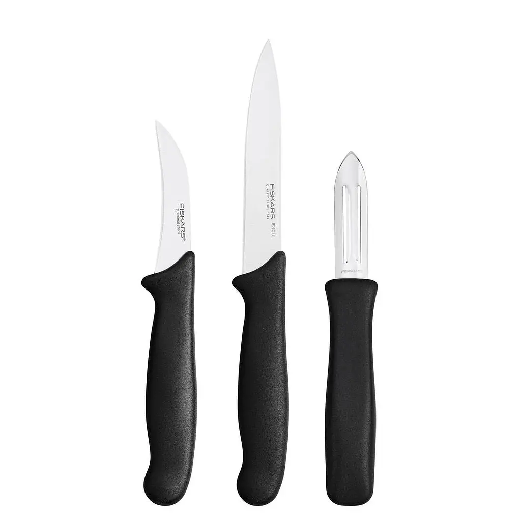 Набір кухонних ножів для овочів Fiskars Essential 3шт (1065600)