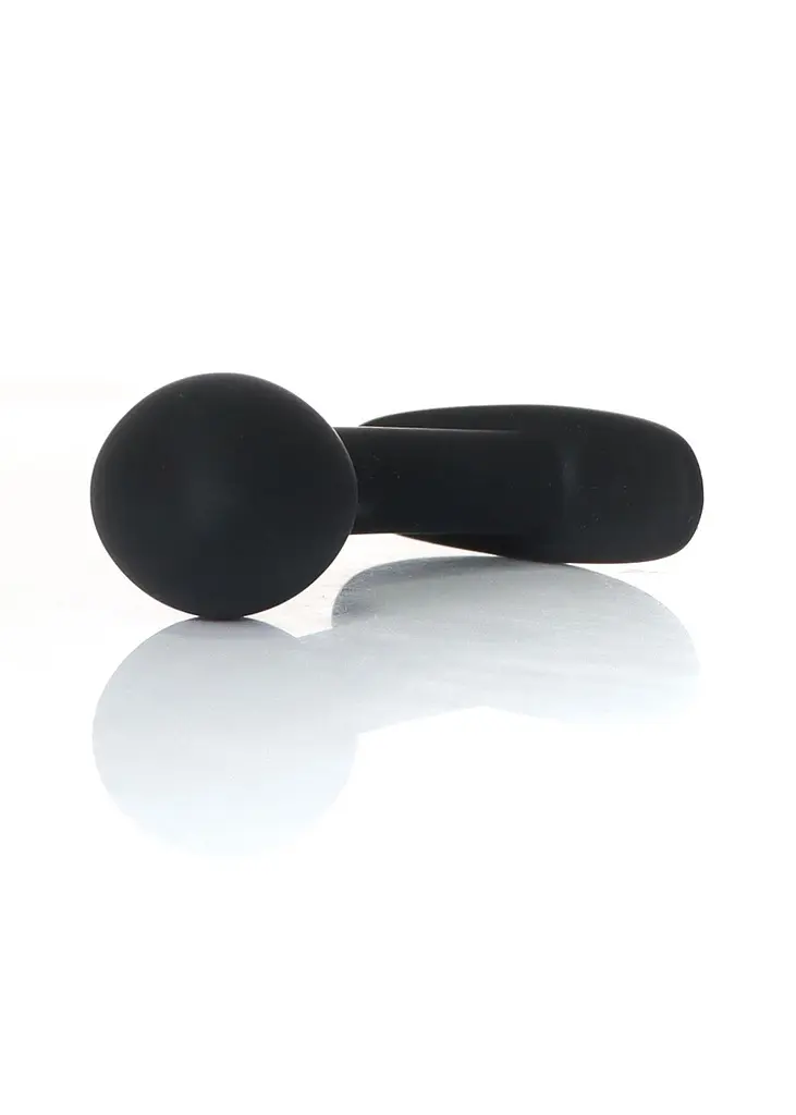 Анальна пробка - Silicone Black Curved Plug S - фото 3