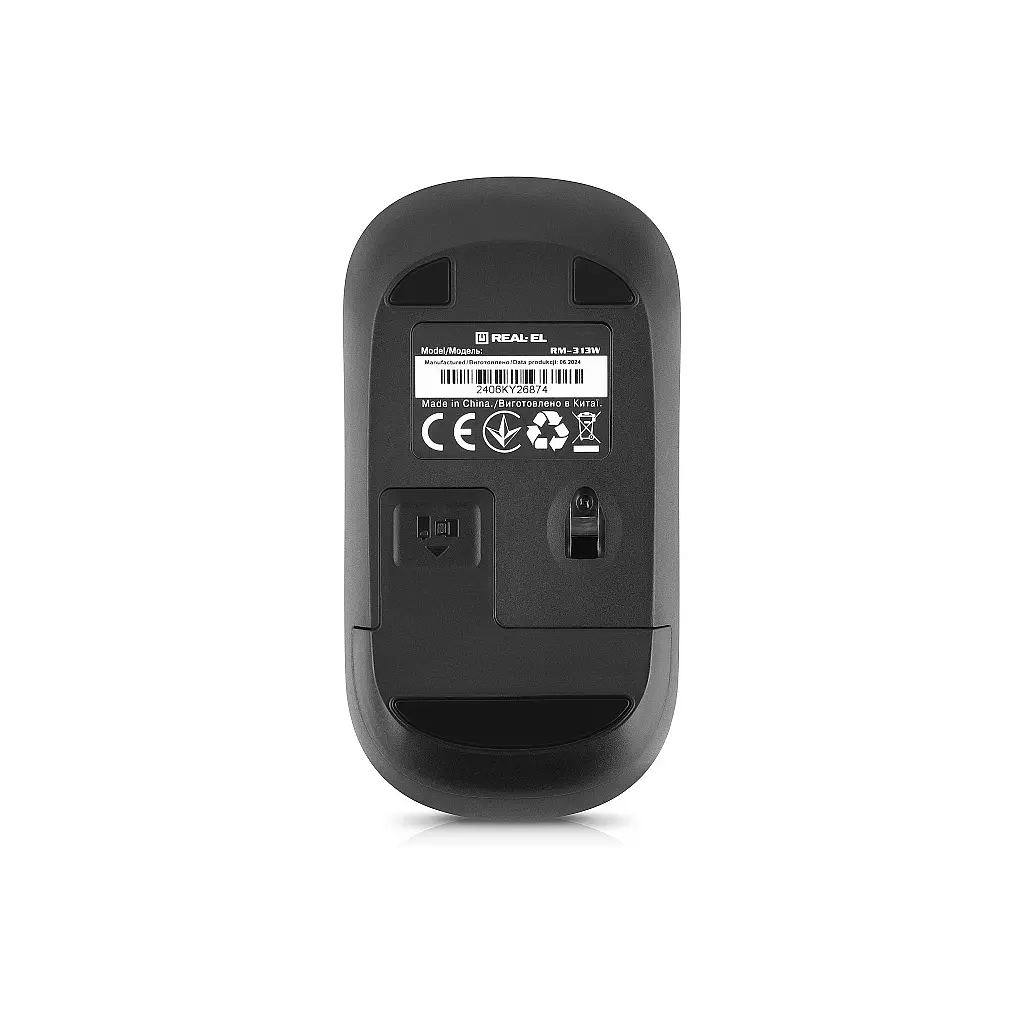 Мишка REAL-EL RM-313W Wireless Black (EL123200042) - фото 10